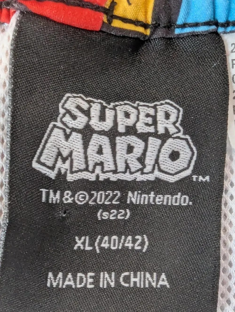 Super Mario Nintendo Swim Shorts Mens XL Multicolor Character Print Trunks
